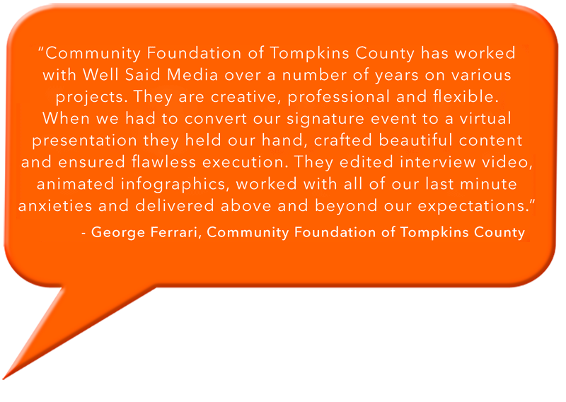 Well Said Media Review by Community Foundation of Tompkins County